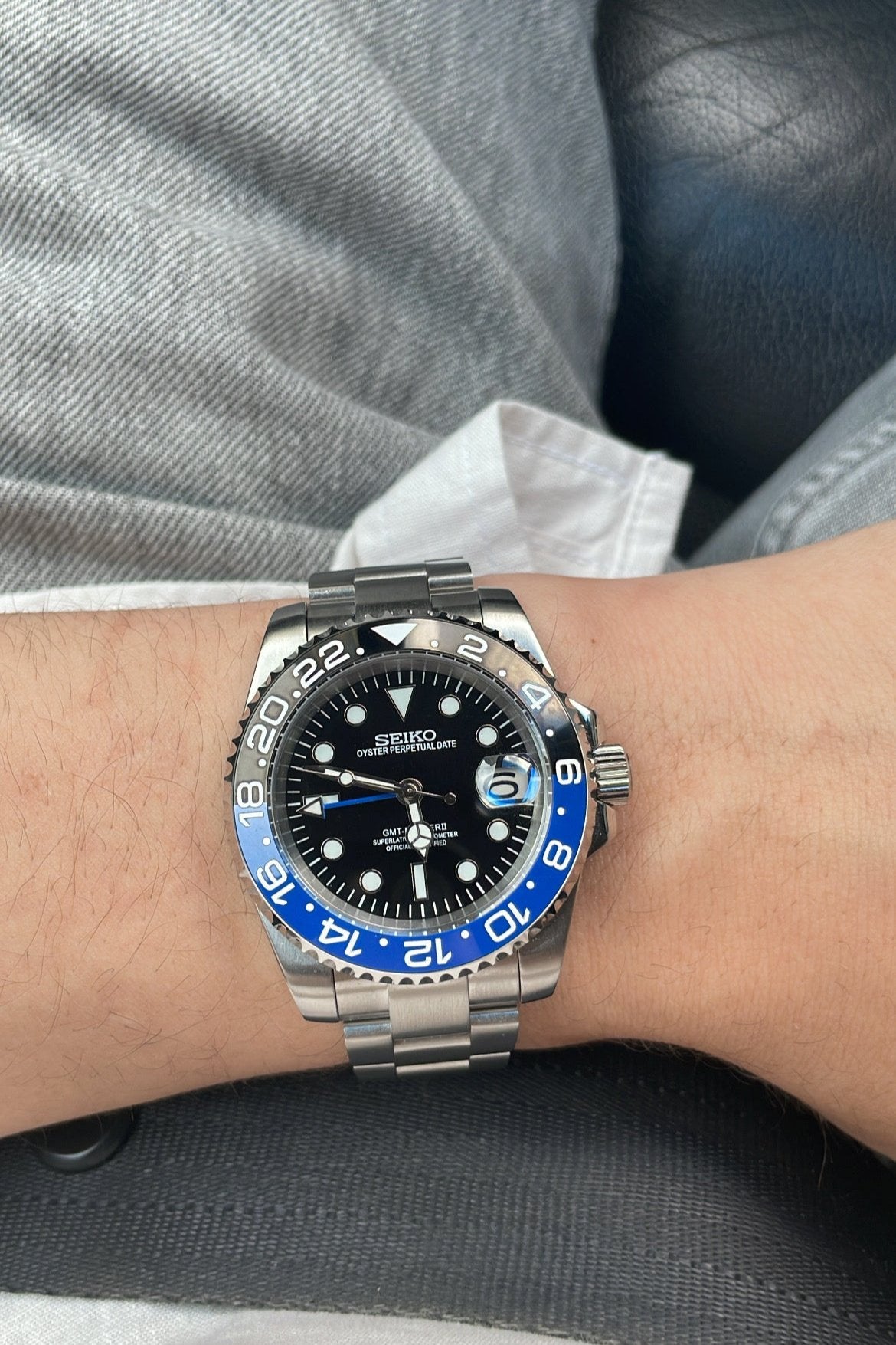 GMT BATMAN - CUSTOM SEIKO NH34 AUTOMATIC WATCH